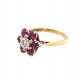 Pre Owned 18ct Ruby and Diamond Cluster Ring ZX401